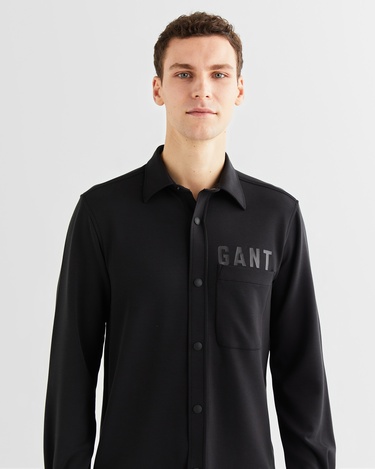  GANT Erkek Siyah Regular Fit Logolu Gömlek