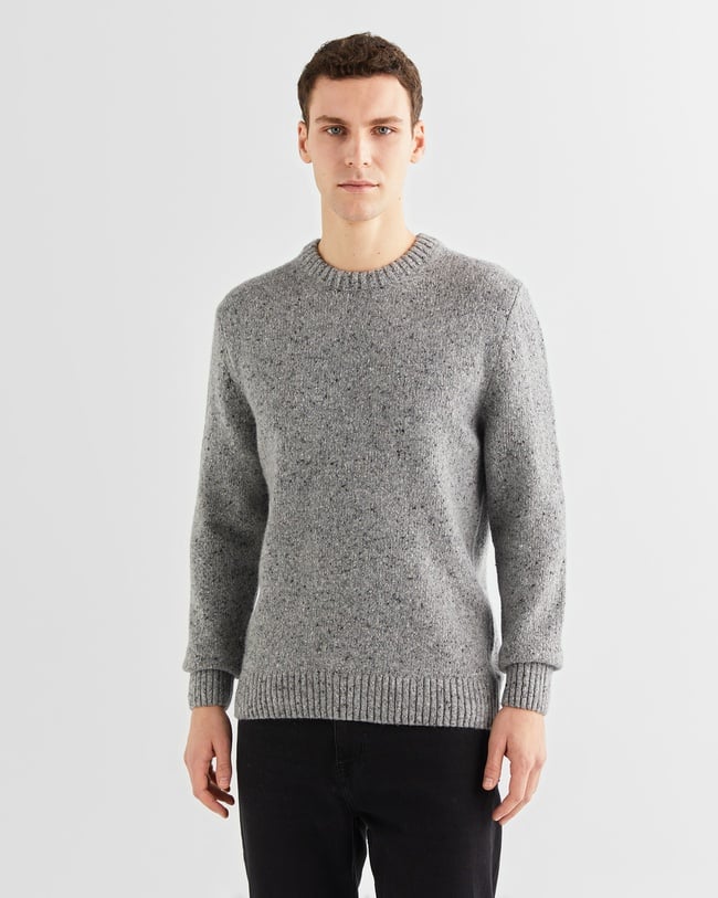  GANT Erkek Gri Regular Fit Bisiklet Yaka Kazak