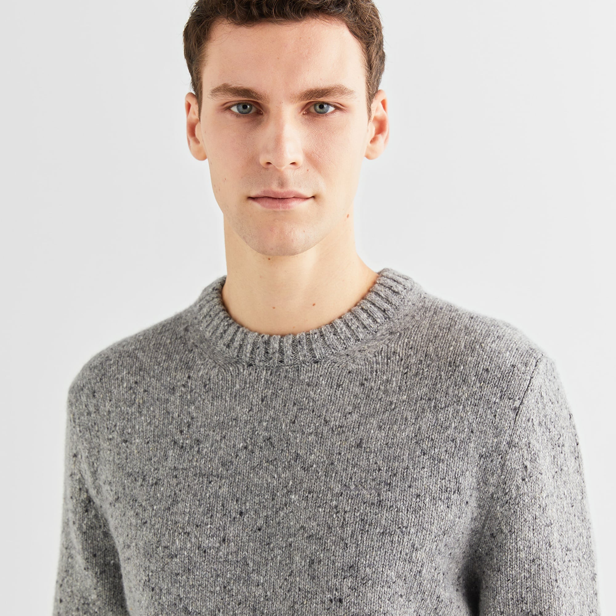 GANT Erkek Gri Regular Fit Bisiklet Yaka Kazak