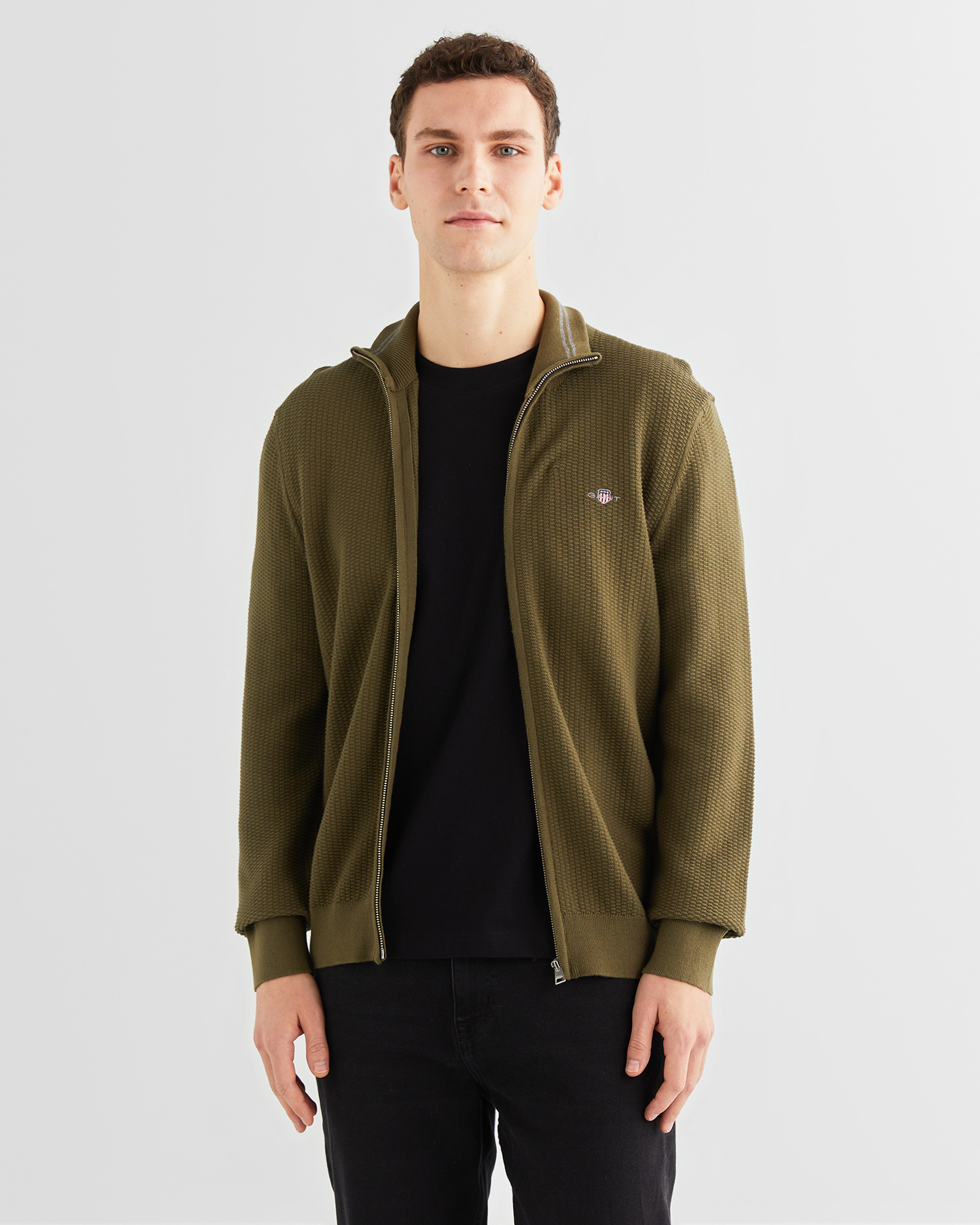  GANT Erkek Yeşil Regular Fit Fermuarlı Hırka