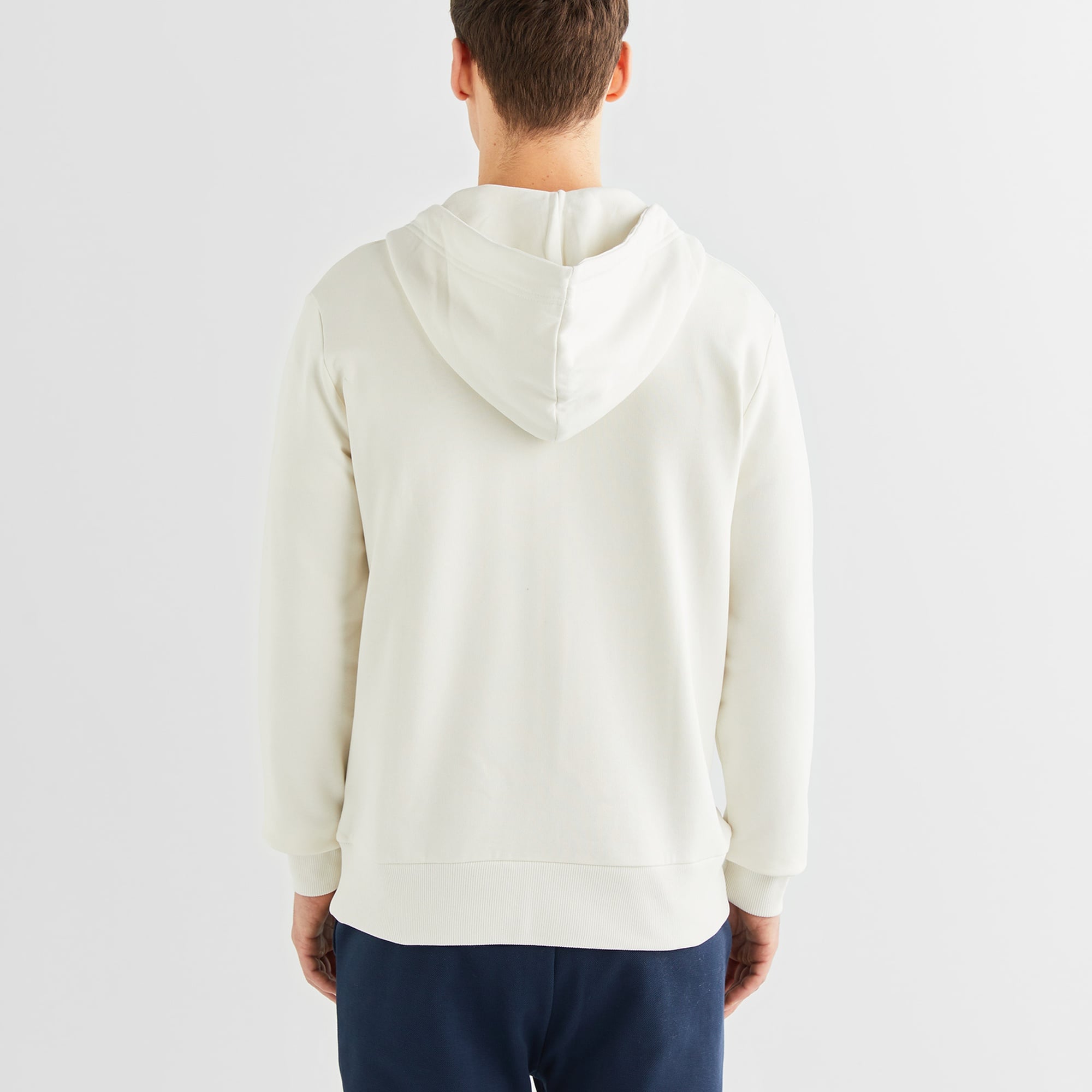 GANT Erkek Krem Regular Fit Kapüşonlu Logolu Sweatshirt