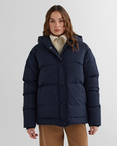  GANT Kadın Lacivert Kapüşonlu Kapitone Mont