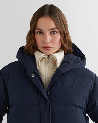  GANT Kadın Lacivert Kapüşonlu Kapitone Mont