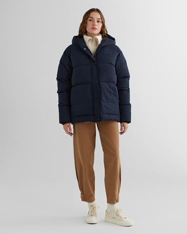  GANT Kadın Lacivert Kapüşonlu Kapitone Mont