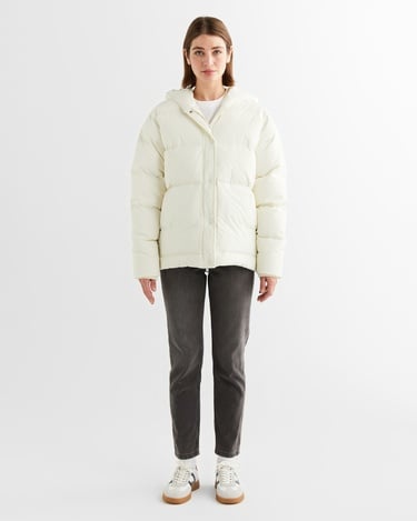  GANT Kadın Krem Kapüşonlu Kapitone Mont