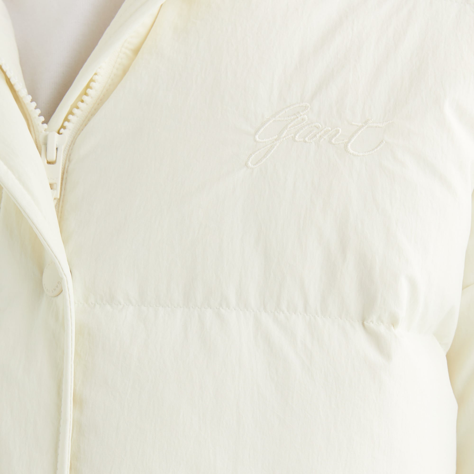 GANT Kadın Krem Kapüşonlu Kapitone Mont