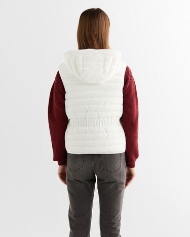  GANT Kadın Krem Kapüşonlu Kapitone Yelek