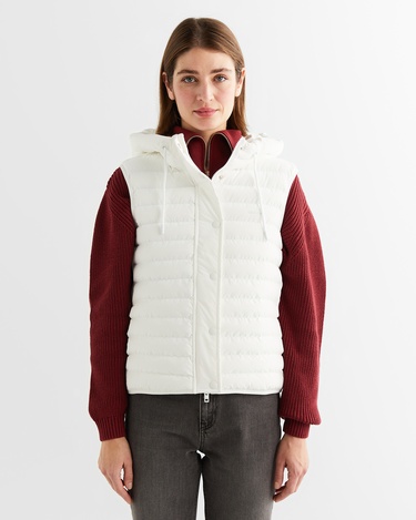  GANT Kadın Krem Kapüşonlu Kapitone Yelek