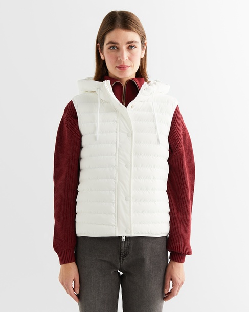  GANT Kadın Krem Kapüşonlu Kapitone Yelek