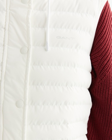  GANT Kadın Krem Kapüşonlu Kapitone Yelek