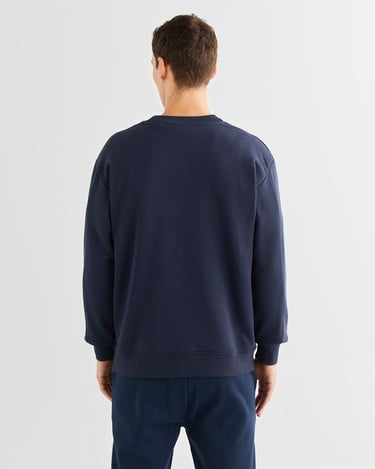  GANT Erkek Lacivert Relaxed Fit Bisiklet Yaka Logolu Sweatshirt