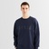 GANT Erkek Lacivert Relaxed Fit Bisiklet Yaka Logolu Sweatshirt