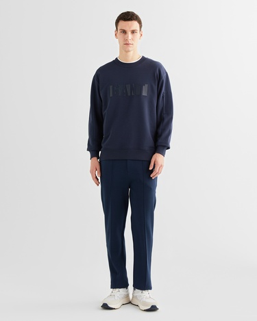  GANT Erkek Lacivert Relaxed Fit Bisiklet Yaka Logolu Sweatshirt