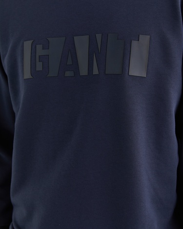 GANT Erkek Lacivert Relaxed Fit Bisiklet Yaka Logolu Sweatshirt