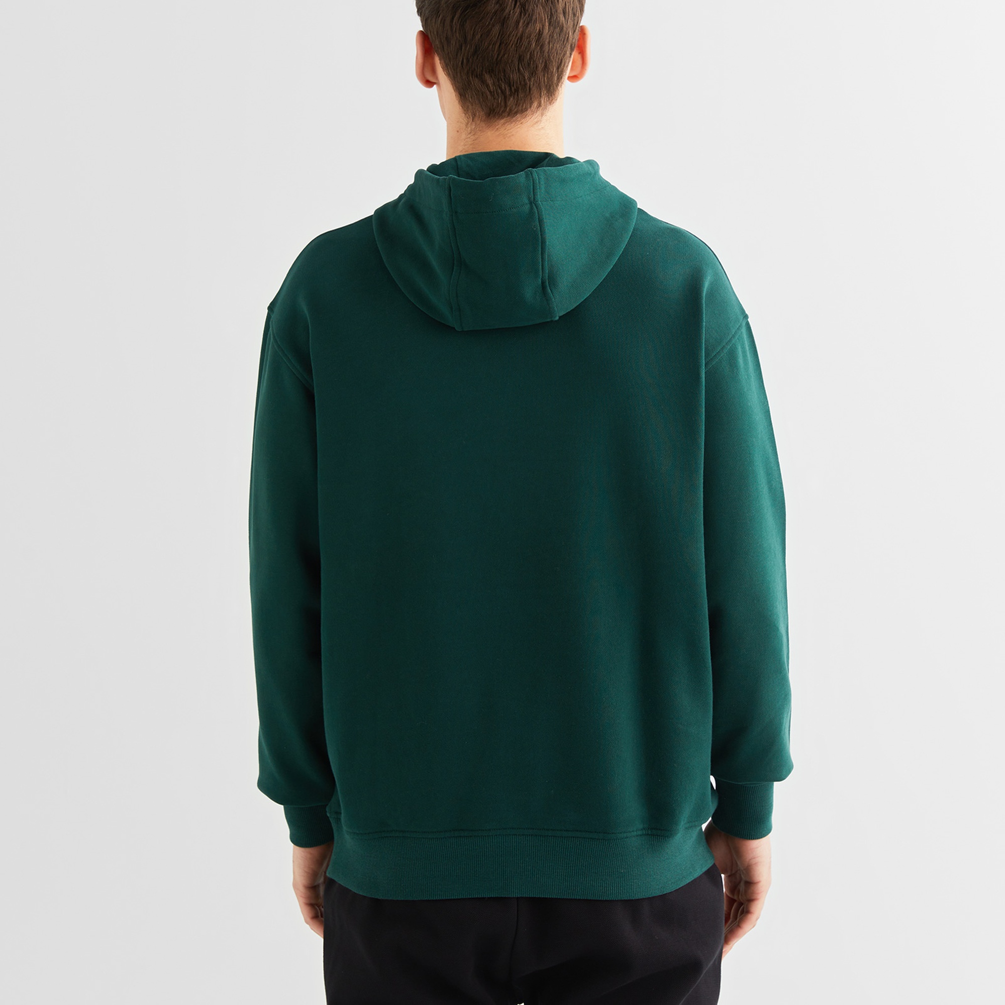 GANT Erkek Yeşil Relaxed Fit Kapüşonlu Logolu Sweatshirt
