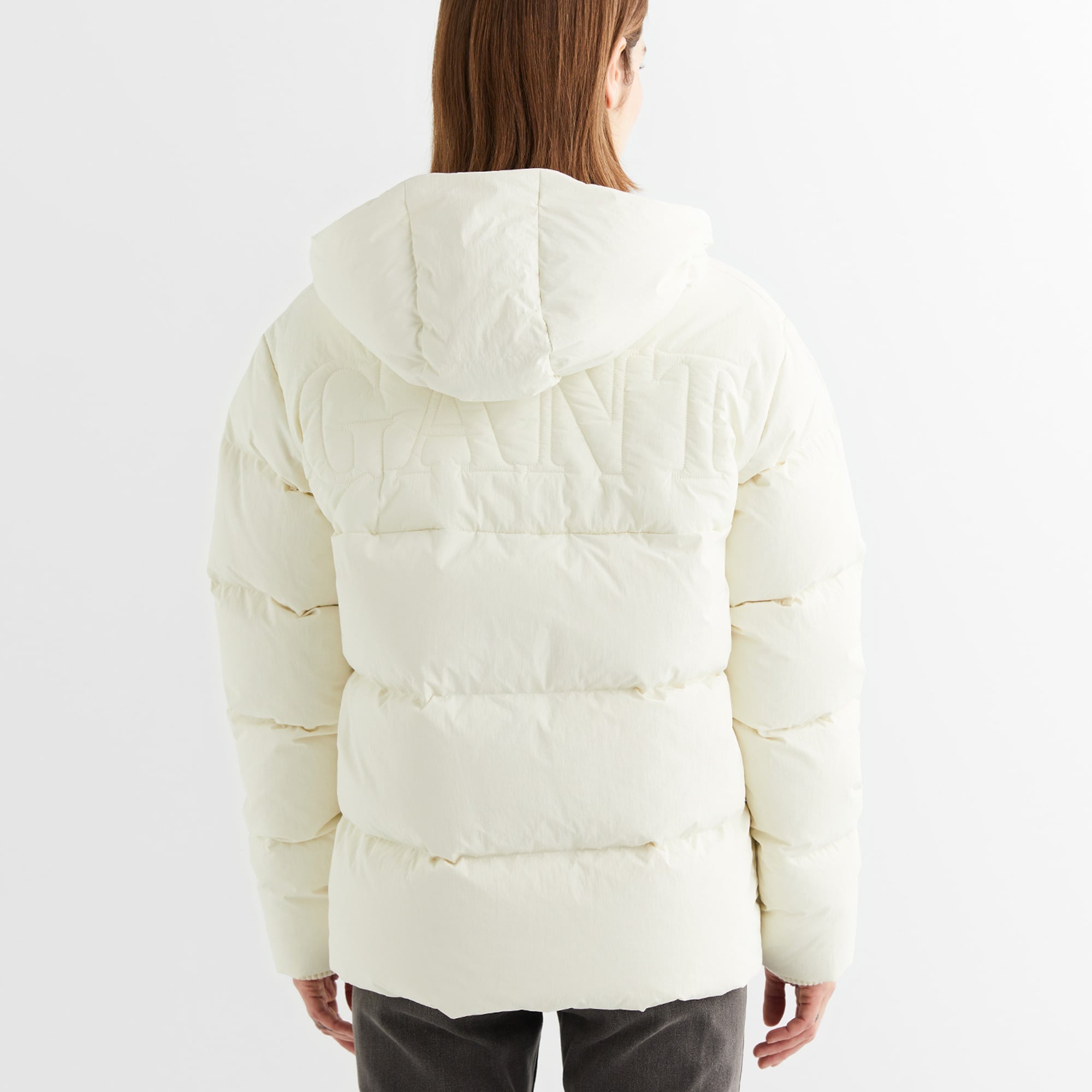 GANT Kadın Krem Kapüşonlu Kapitone Mont