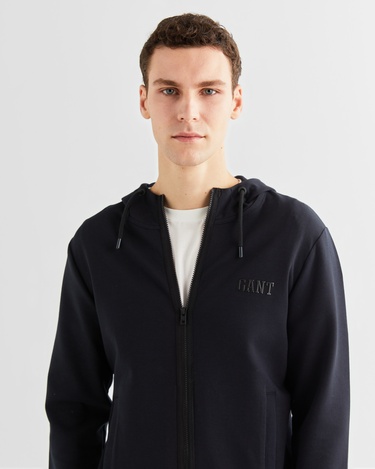  GANT Erkek Siyah Relaxed Fit Kapüşonlu Logolu Sweatshirt