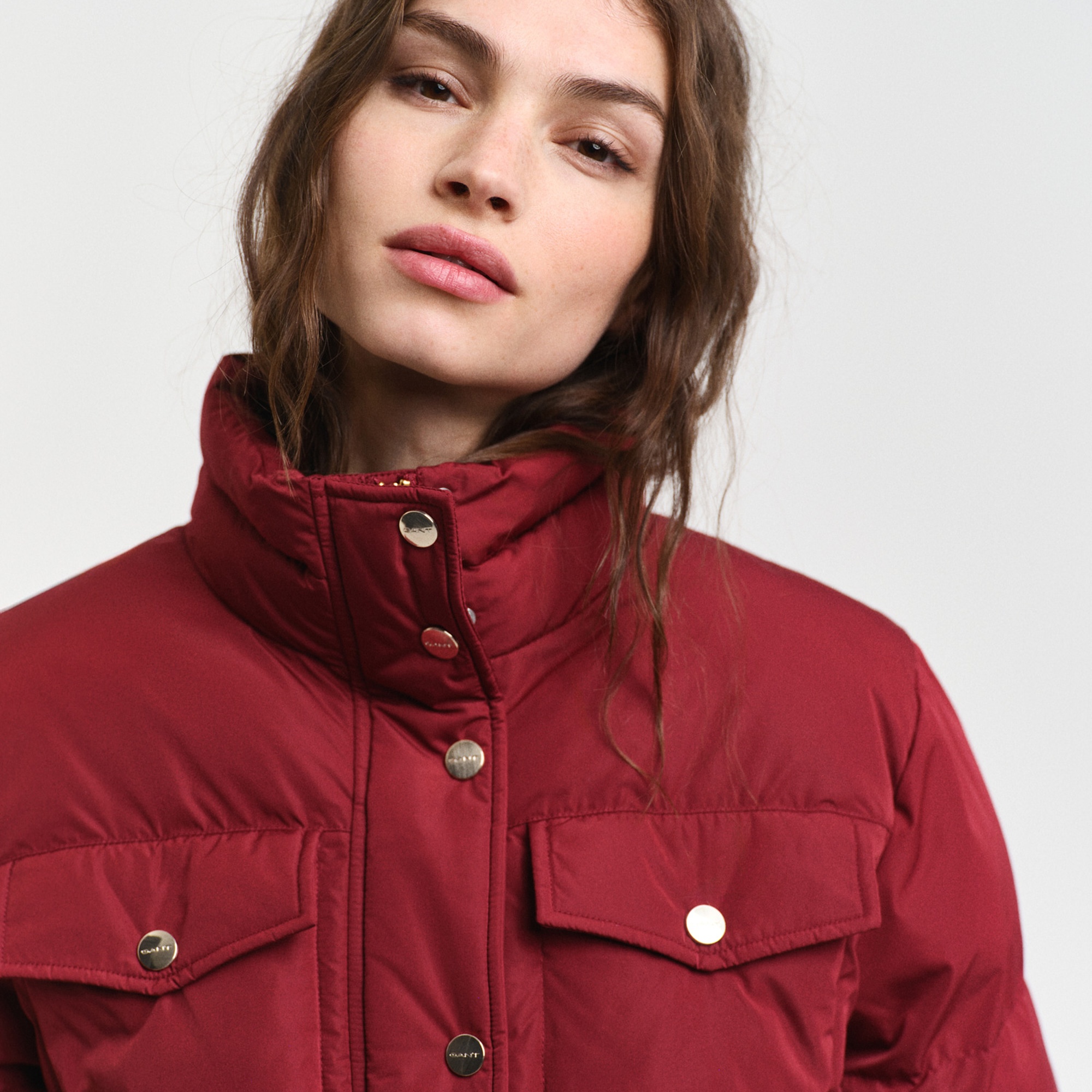 GANT Kadın Kırmızı Dik Yaka Mont