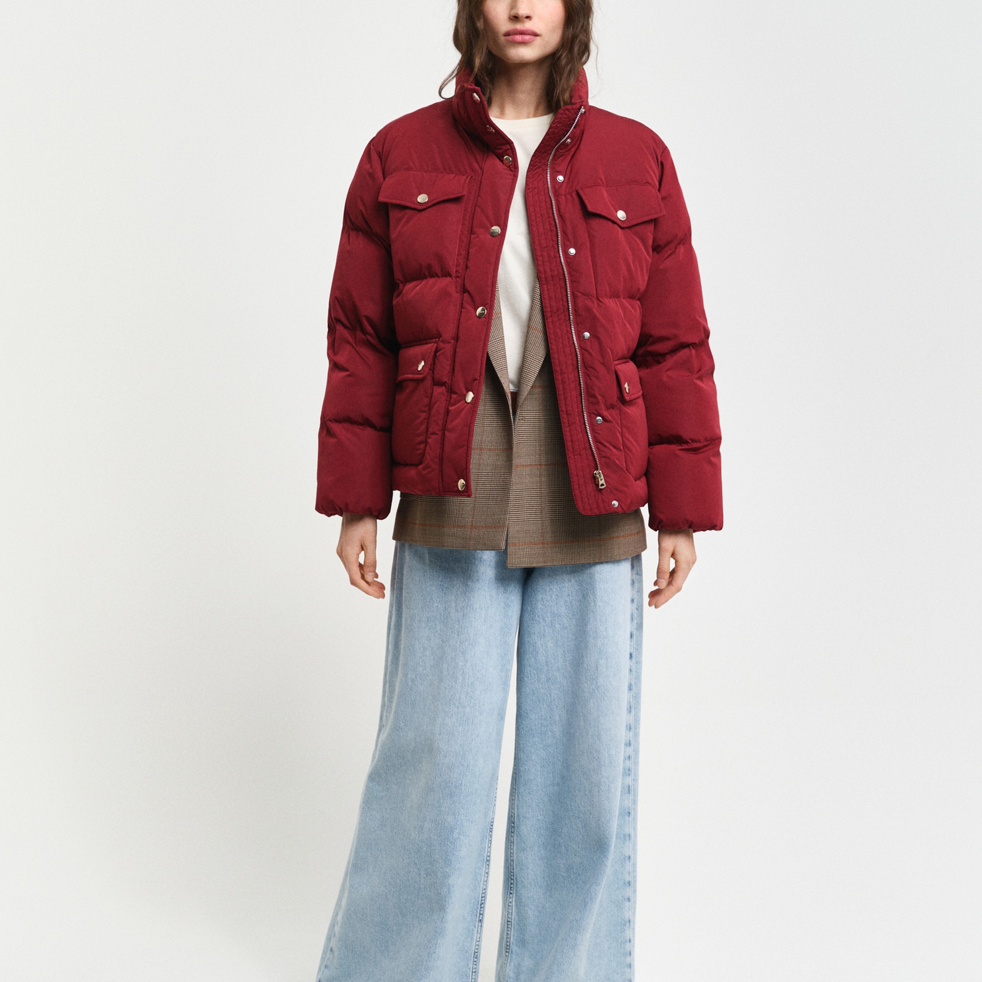 GANT Kadın Kırmızı Dik Yaka Mont