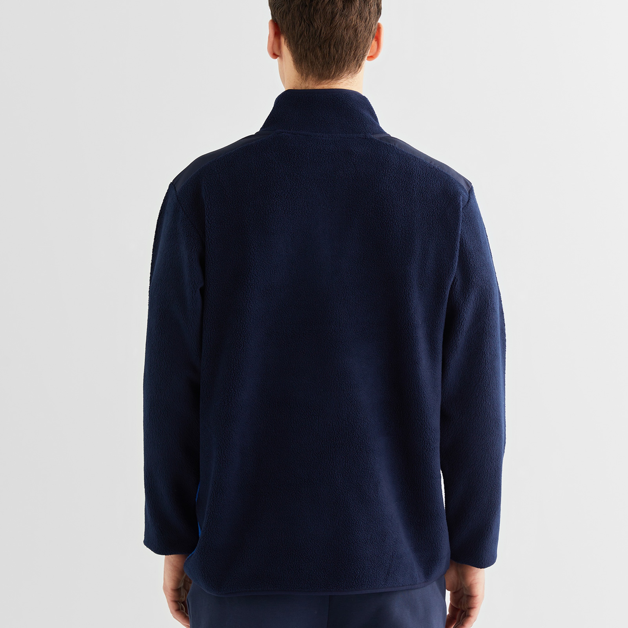 GANT Erkek Lacivert Relaxed Fit Yarım Fermuarlı Logolu Sweatshirt