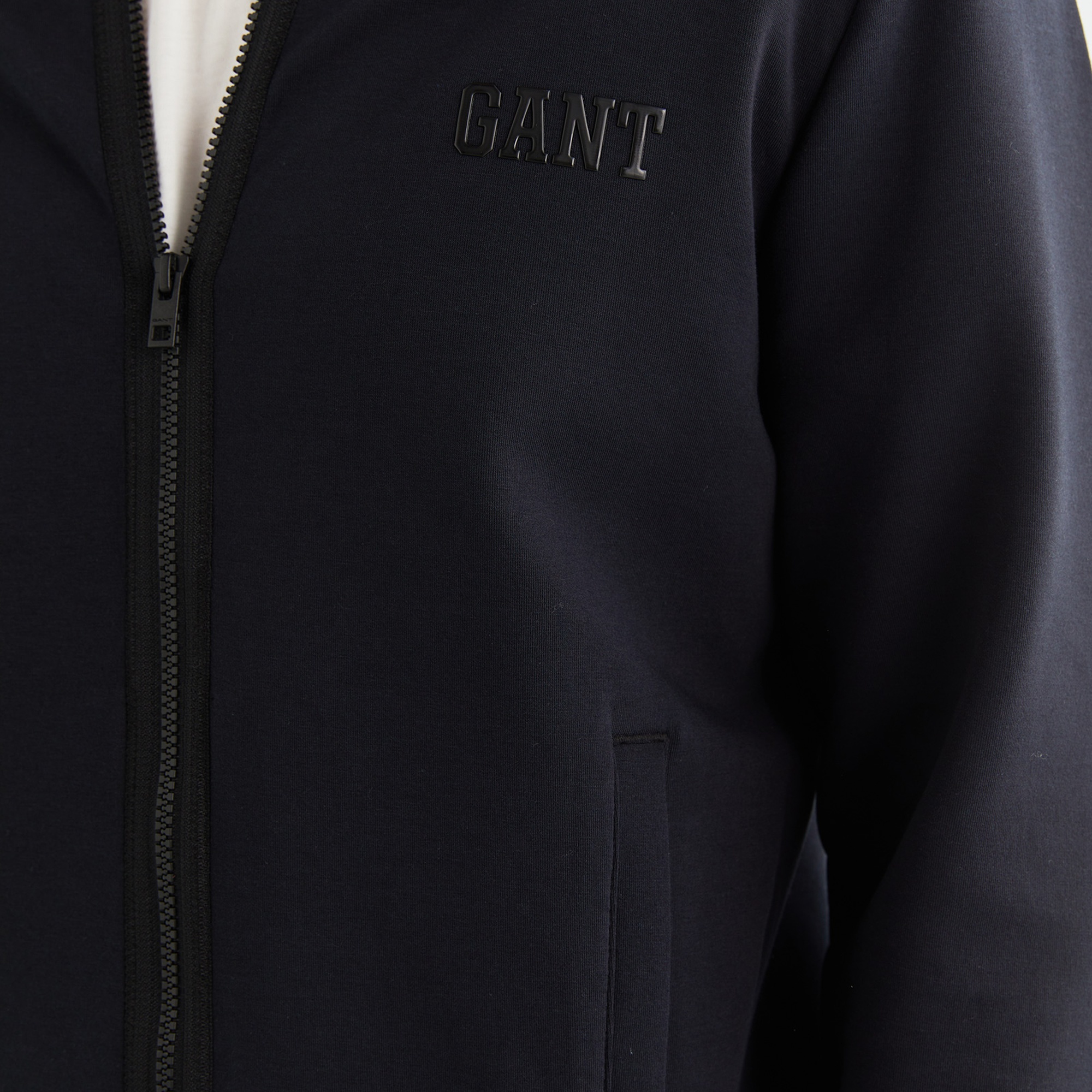 GANT Erkek Siyah Relaxed Fit Kapüşonlu Logolu Sweatshirt