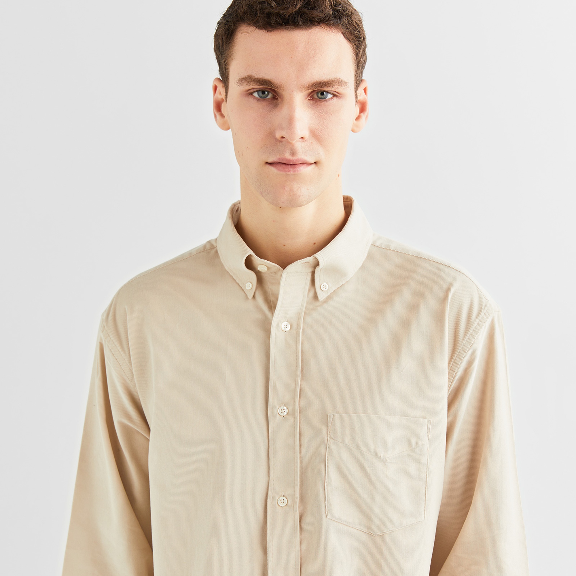 GANT Erkek Bej Relaxed Fit Düğmeli Yaka Gömlek