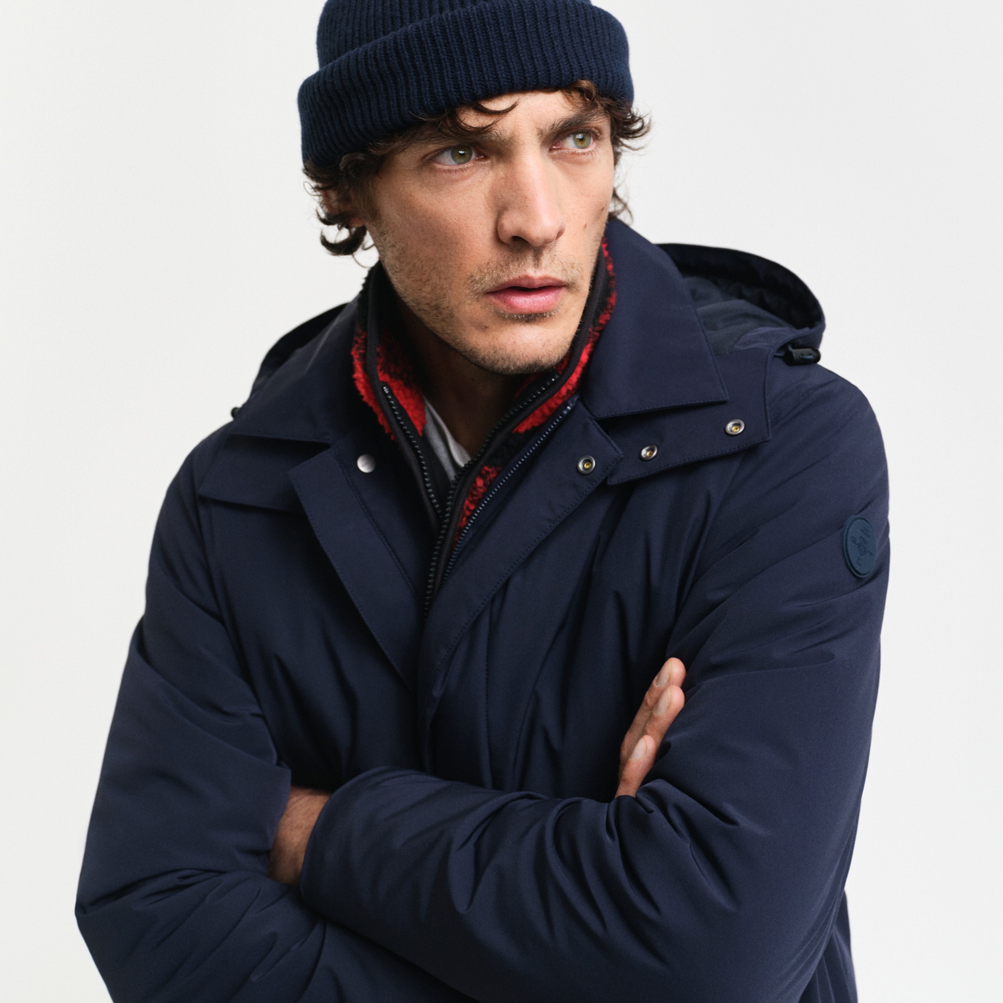 GANT Erkek Lacivert Kapüşonlu Mont