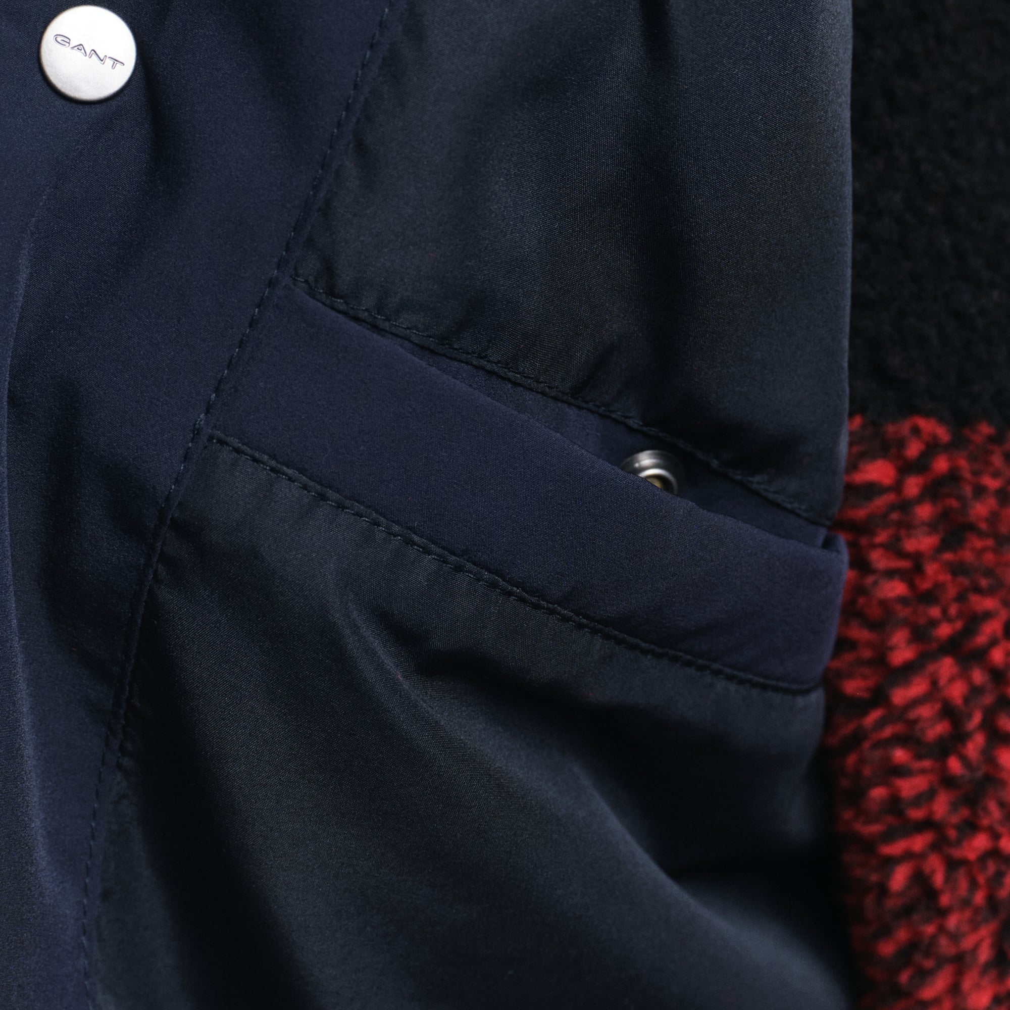 GANT Erkek Lacivert Kapüşonlu Mont