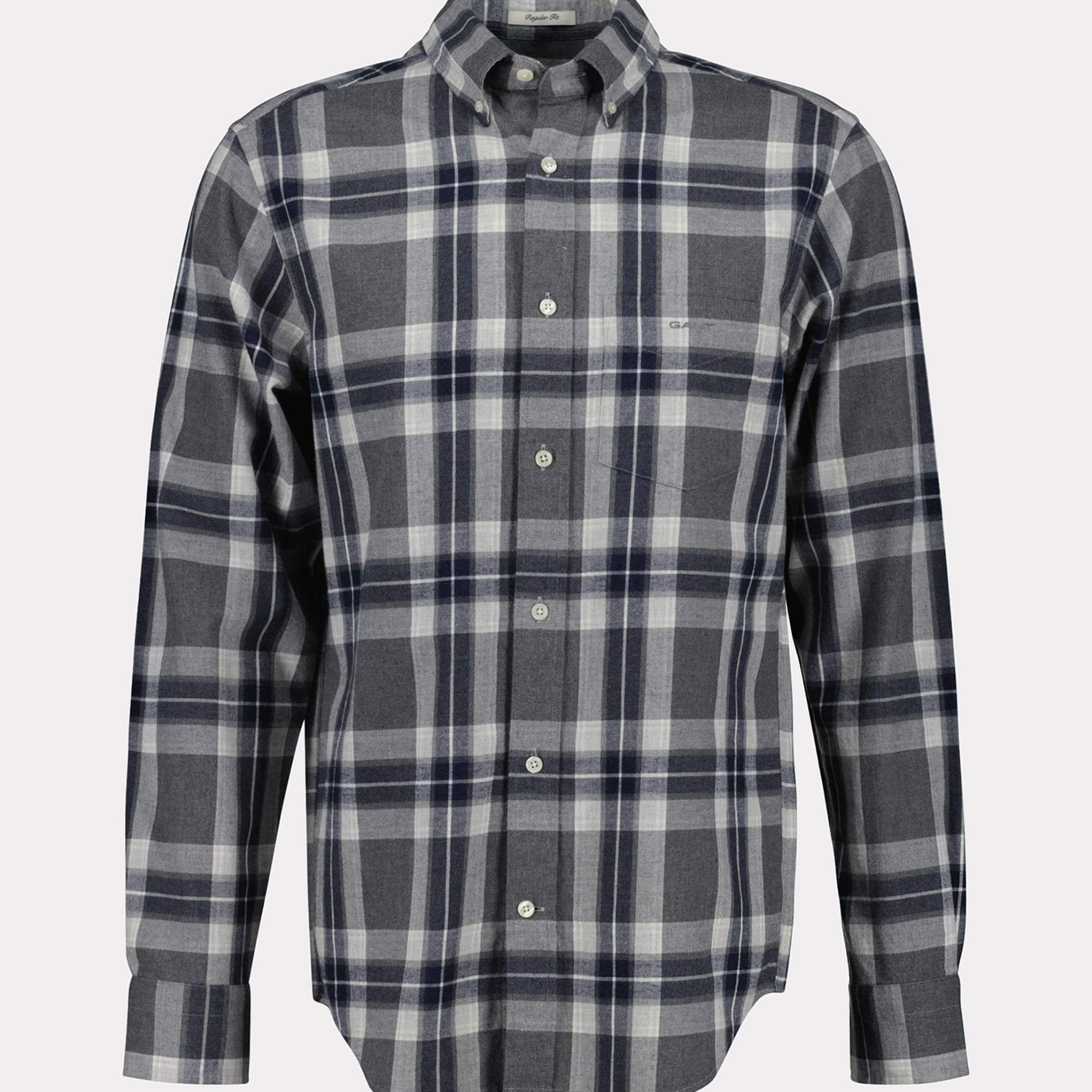 GANT Erkek Gri Regular Fit Düğmeli Yaka Kareli Gömlek