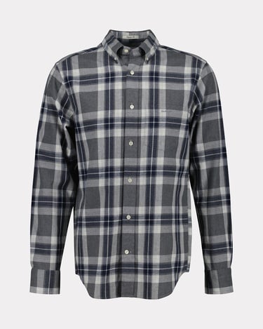  GANT Erkek Gri Regular Fit Düğmeli Yaka Kareli Gömlek
