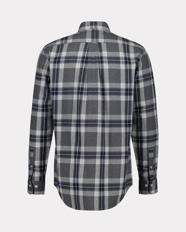  GANT Erkek Gri Regular Fit Düğmeli Yaka Kareli Gömlek