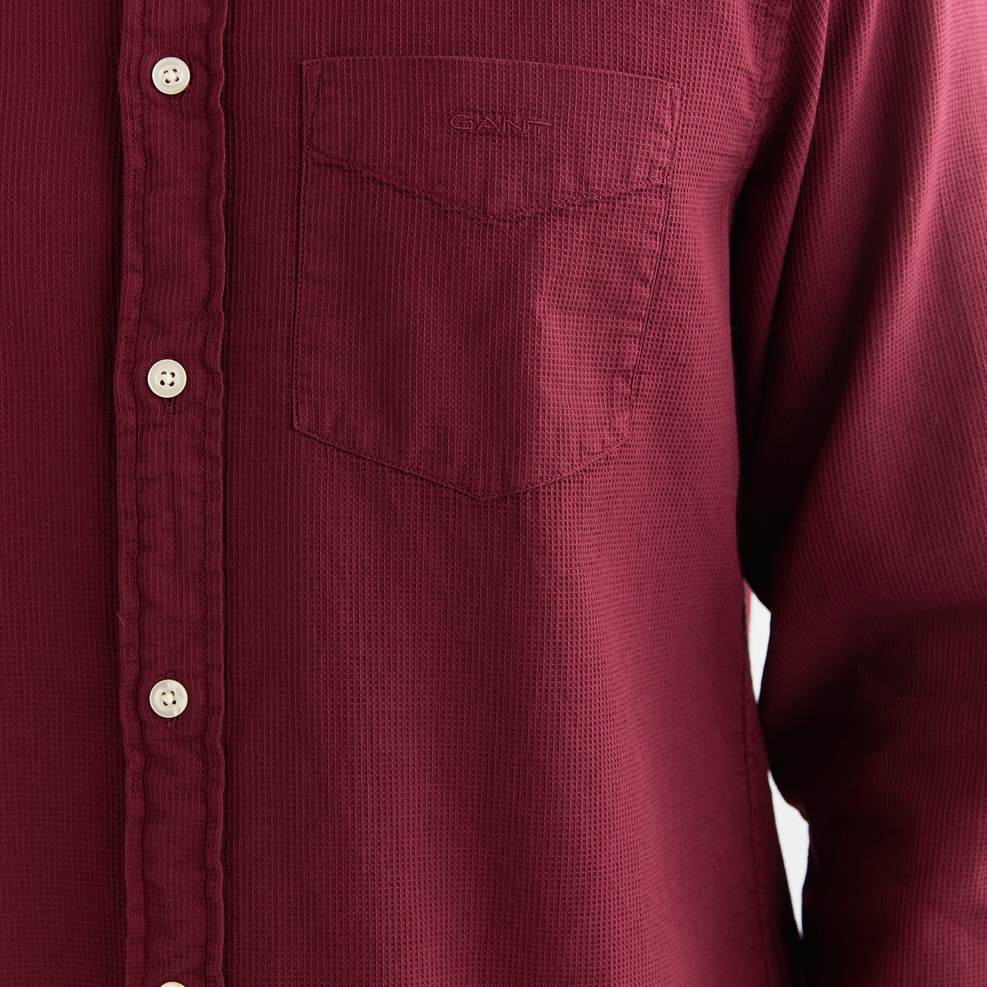 GANT Erkek Bordo Regular Fit Düğmeli Yaka Gömlek