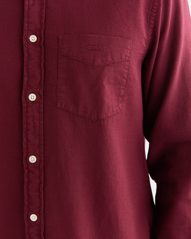  GANT Erkek Bordo Regular Fit Düğmeli Yaka Gömlek