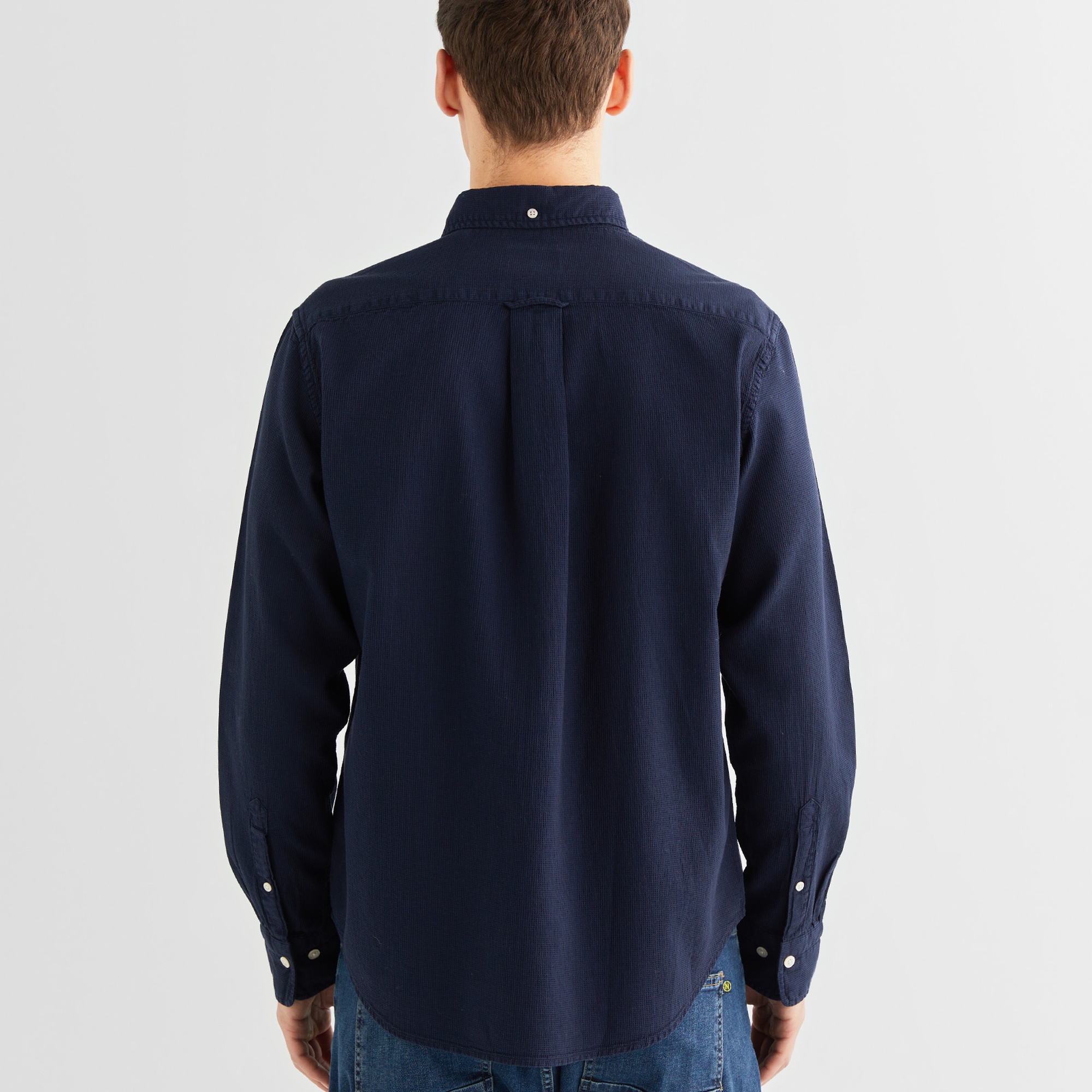 GANT Erkek Lacivert Regular Fit Düğmeli Yaka Gömlek