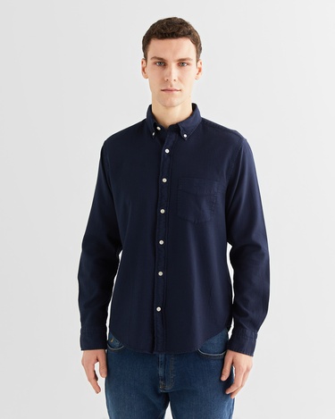  GANT Erkek Lacivert Regular Fit Düğmeli Yaka Gömlek