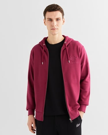  GANT Erkek Bordo Regular Fit Kapüşonlu Logolu Sweatshirt