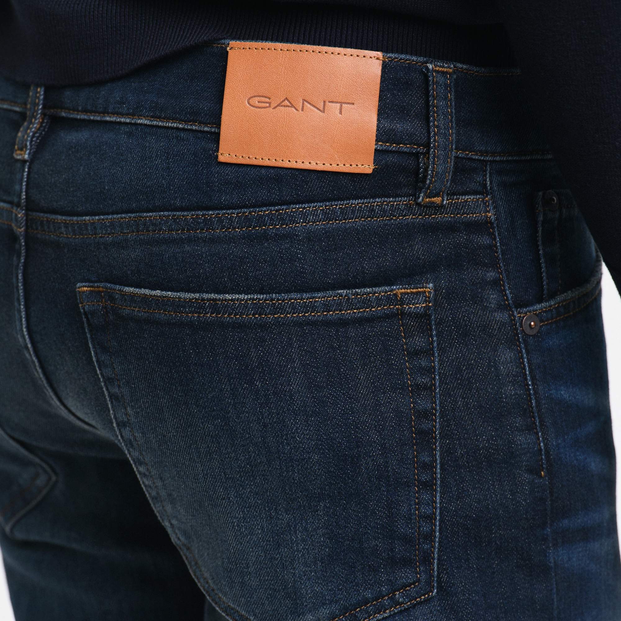 GANT Erkek Lacivert Regular Fit Jean Pantolon
