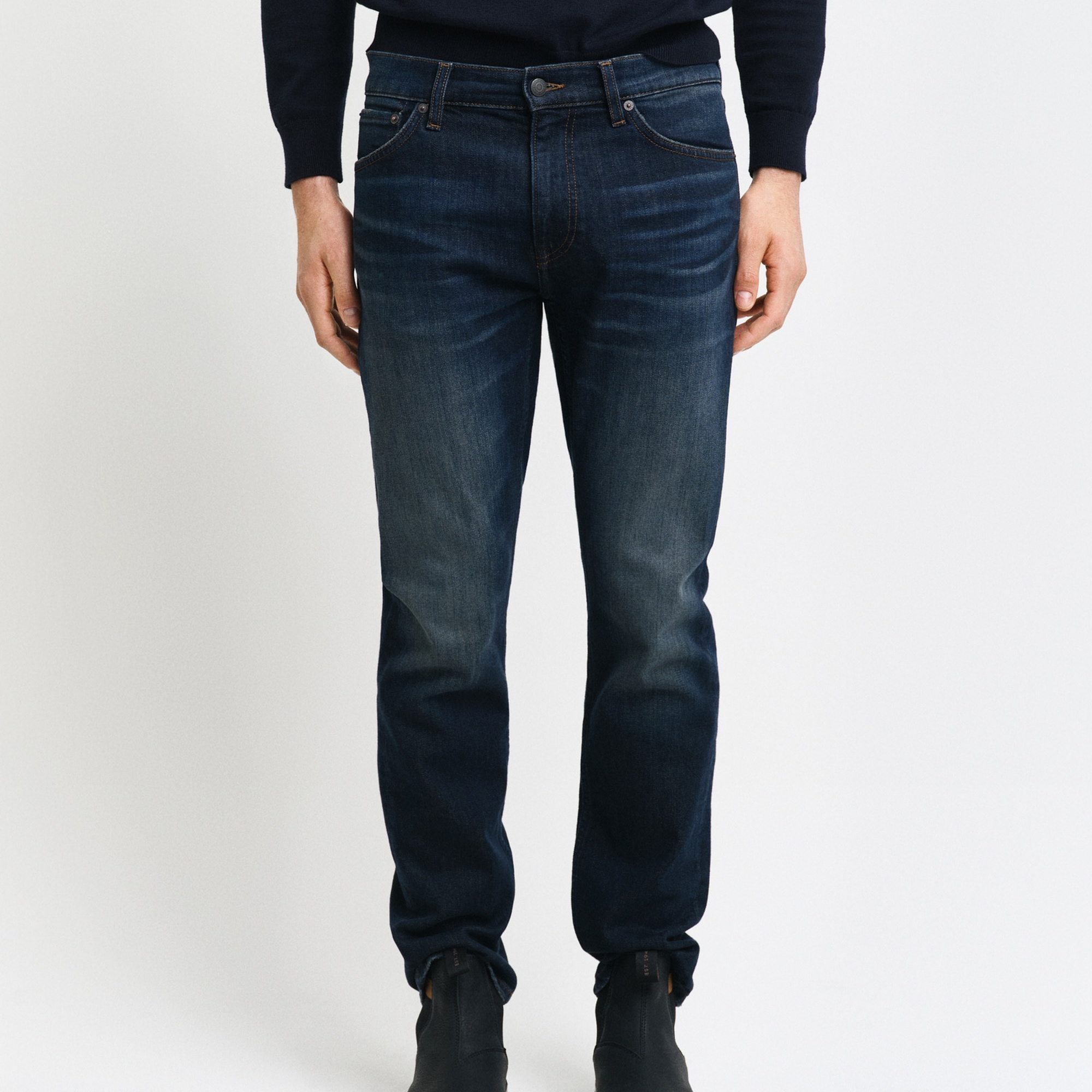GANT Erkek Lacivert Regular Fit Jean Pantolon