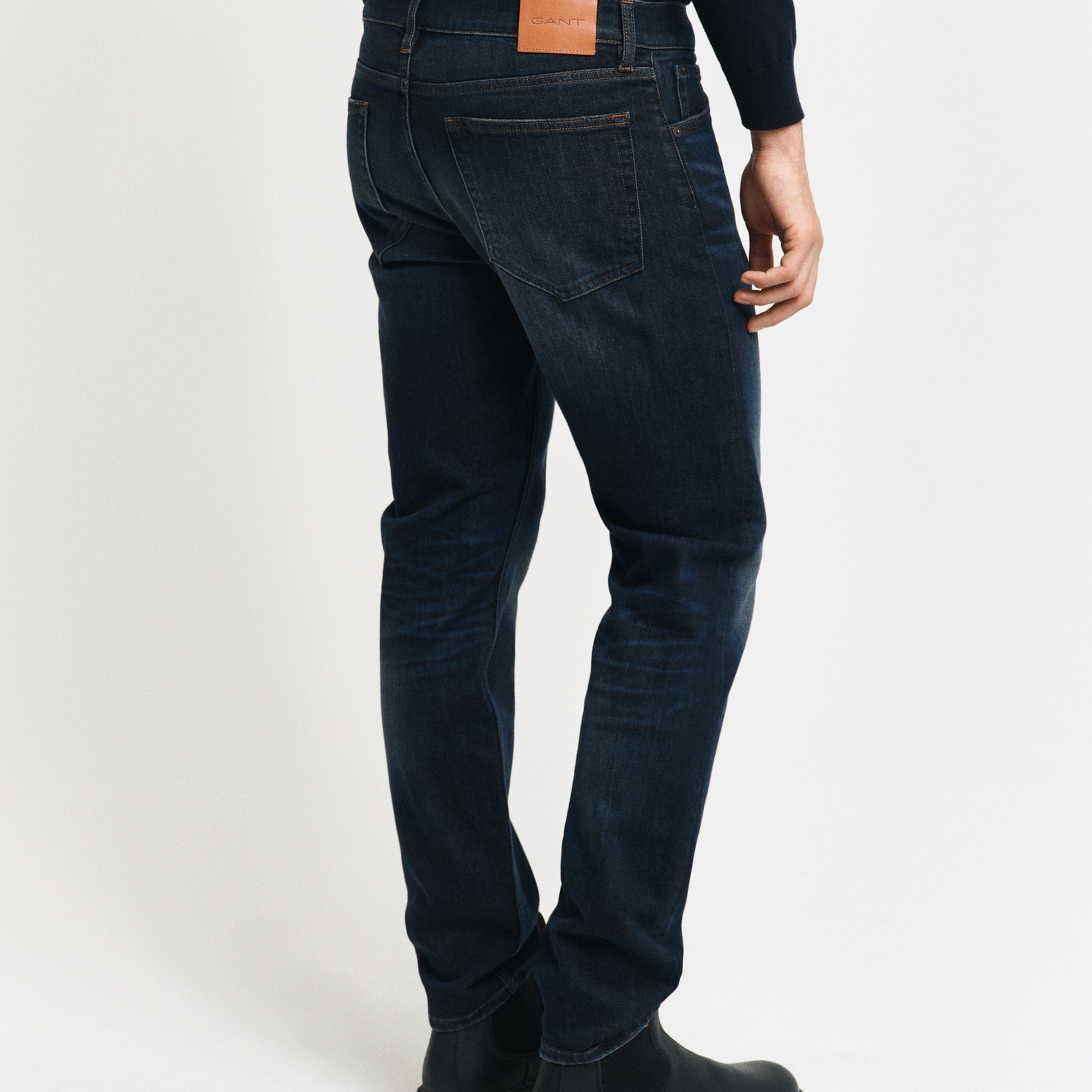 GANT Erkek Lacivert Regular Fit Jean Pantolon