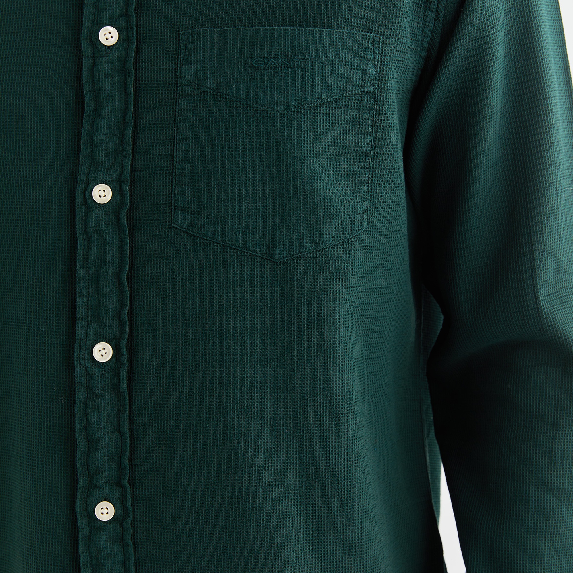GANT Erkek Yeşil Regular Fit Düğmeli Yaka Gömlek