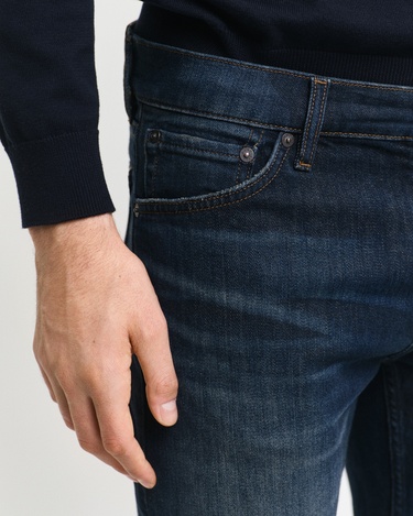  GANT Erkek Lacivert Regular Fit Jean Pantolon