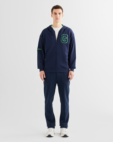  GANT Erkek Lacivert Relaxed Fit Kapüşonlu Logolu Sweatshirt