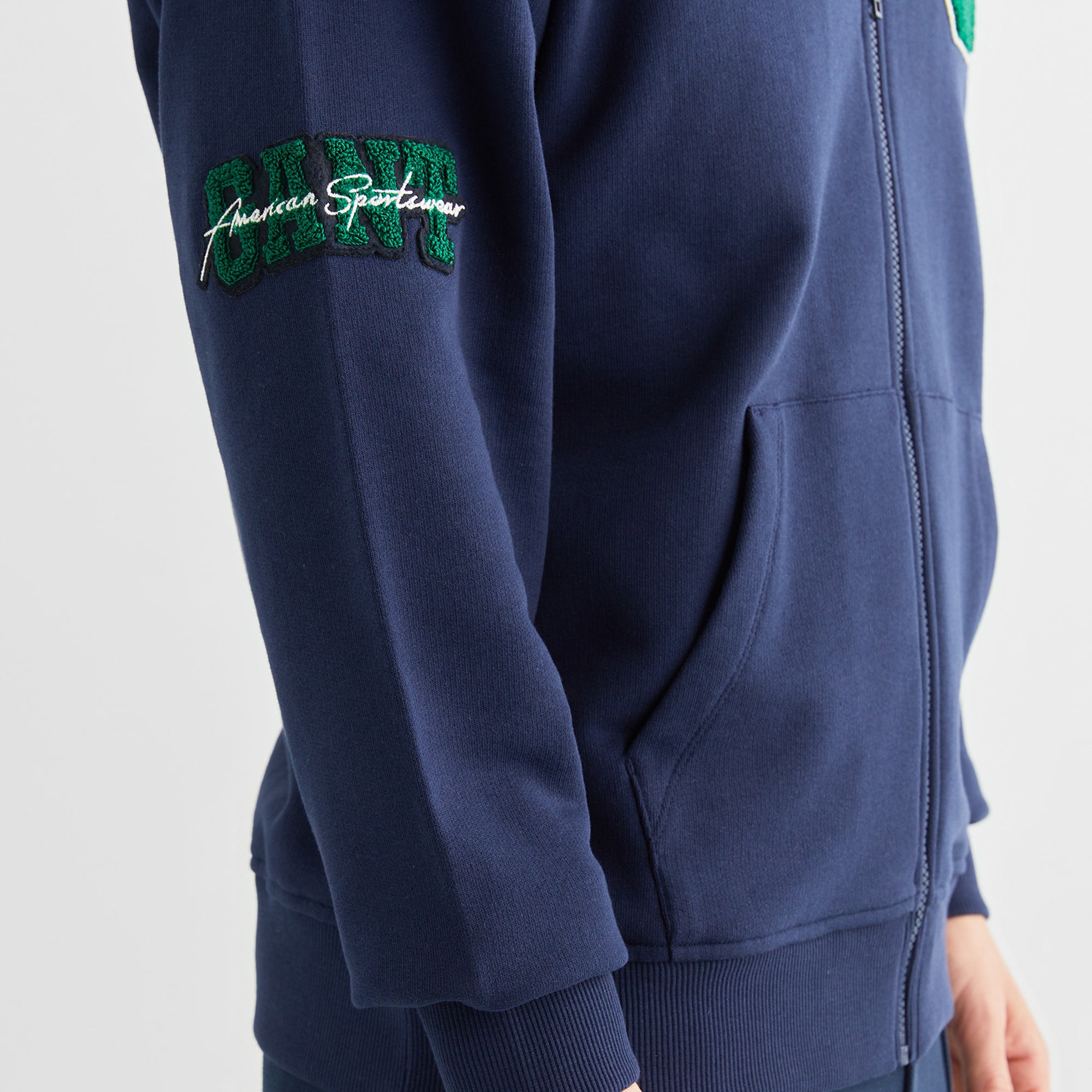 GANT Erkek Lacivert Relaxed Fit Kapüşonlu Logolu Sweatshirt