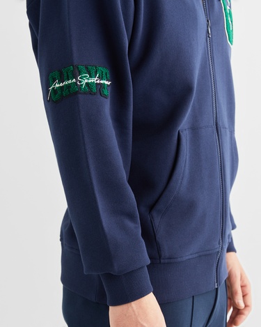  GANT Erkek Lacivert Relaxed Fit Kapüşonlu Logolu Sweatshirt