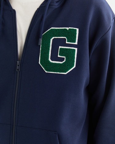  GANT Erkek Lacivert Relaxed Fit Kapüşonlu Logolu Sweatshirt