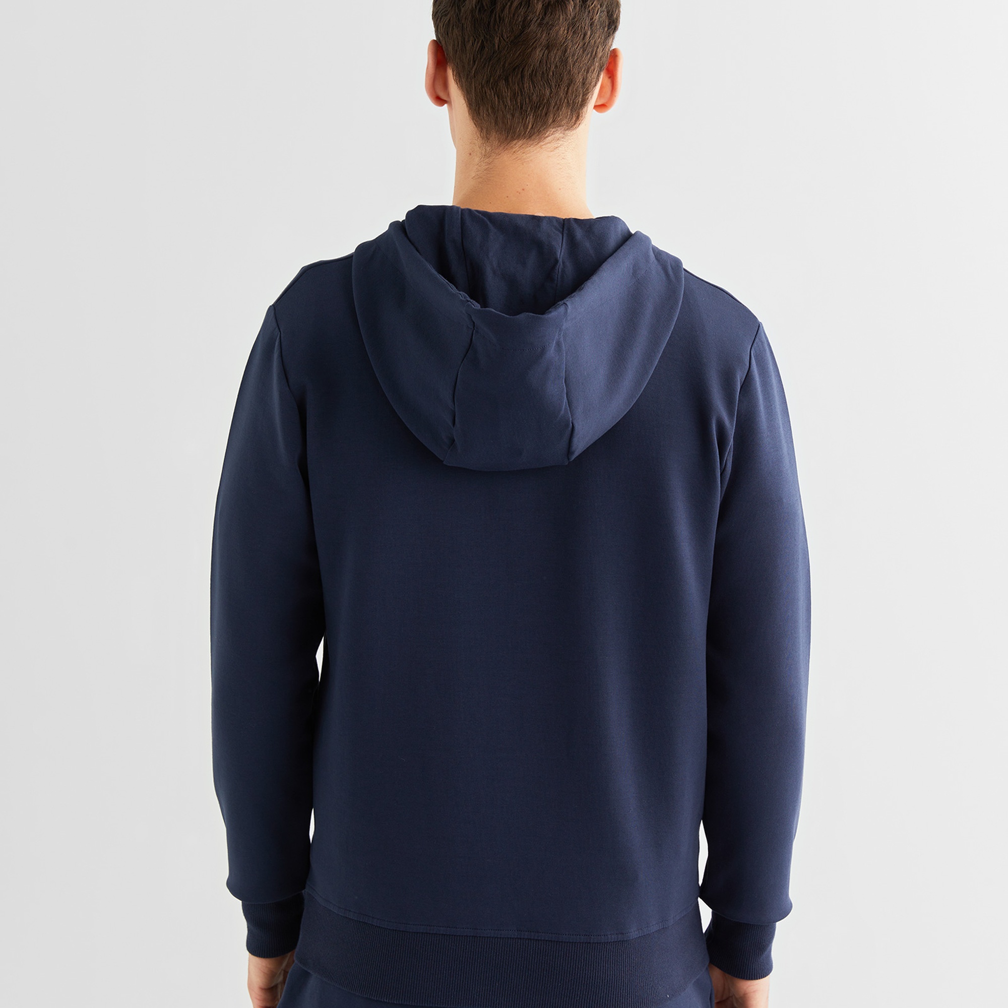 GANT Erkek Lacivert Relaxed Fit Kapüşonlu Logolu Sweatshirt