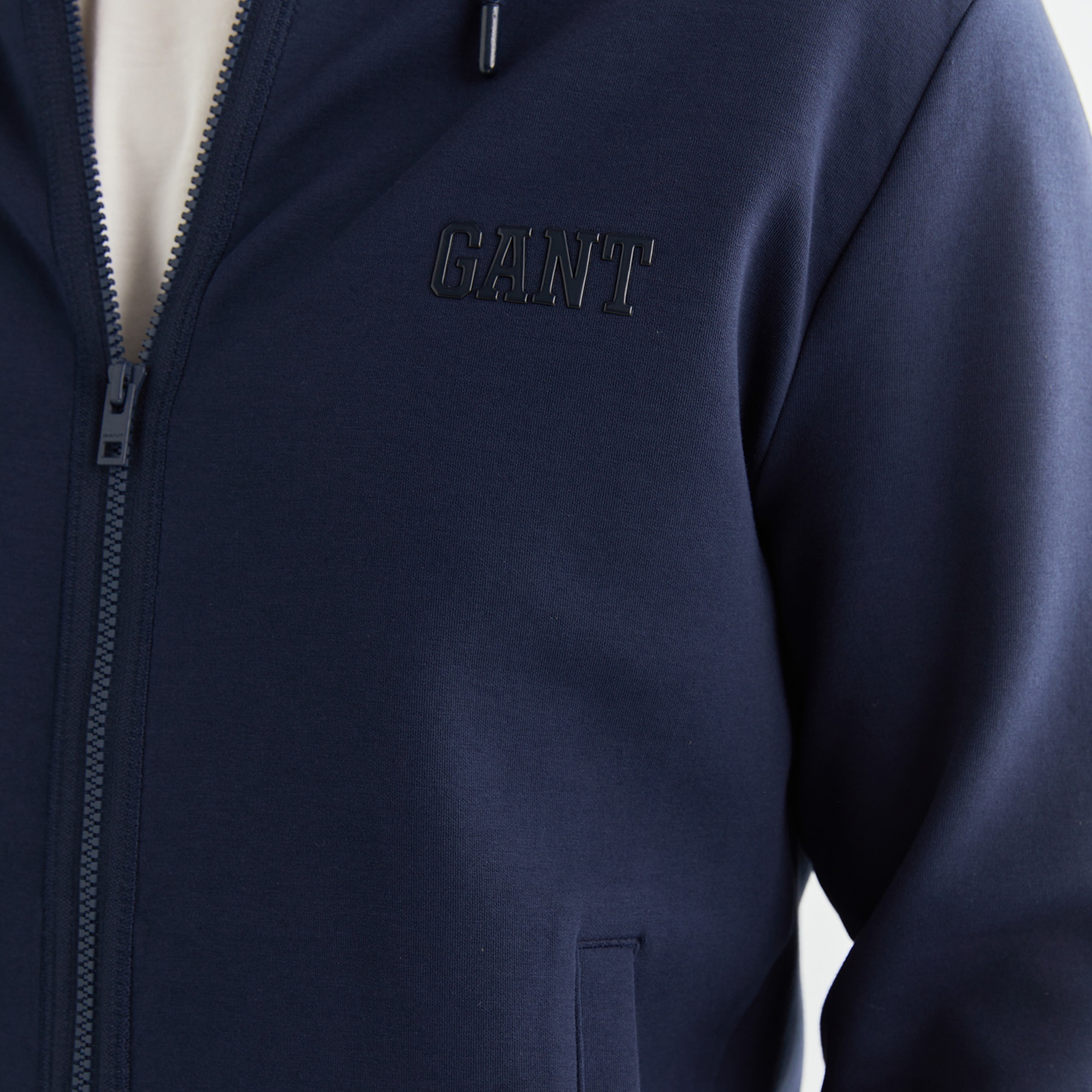 GANT Erkek Lacivert Relaxed Fit Kapüşonlu Logolu Sweatshirt