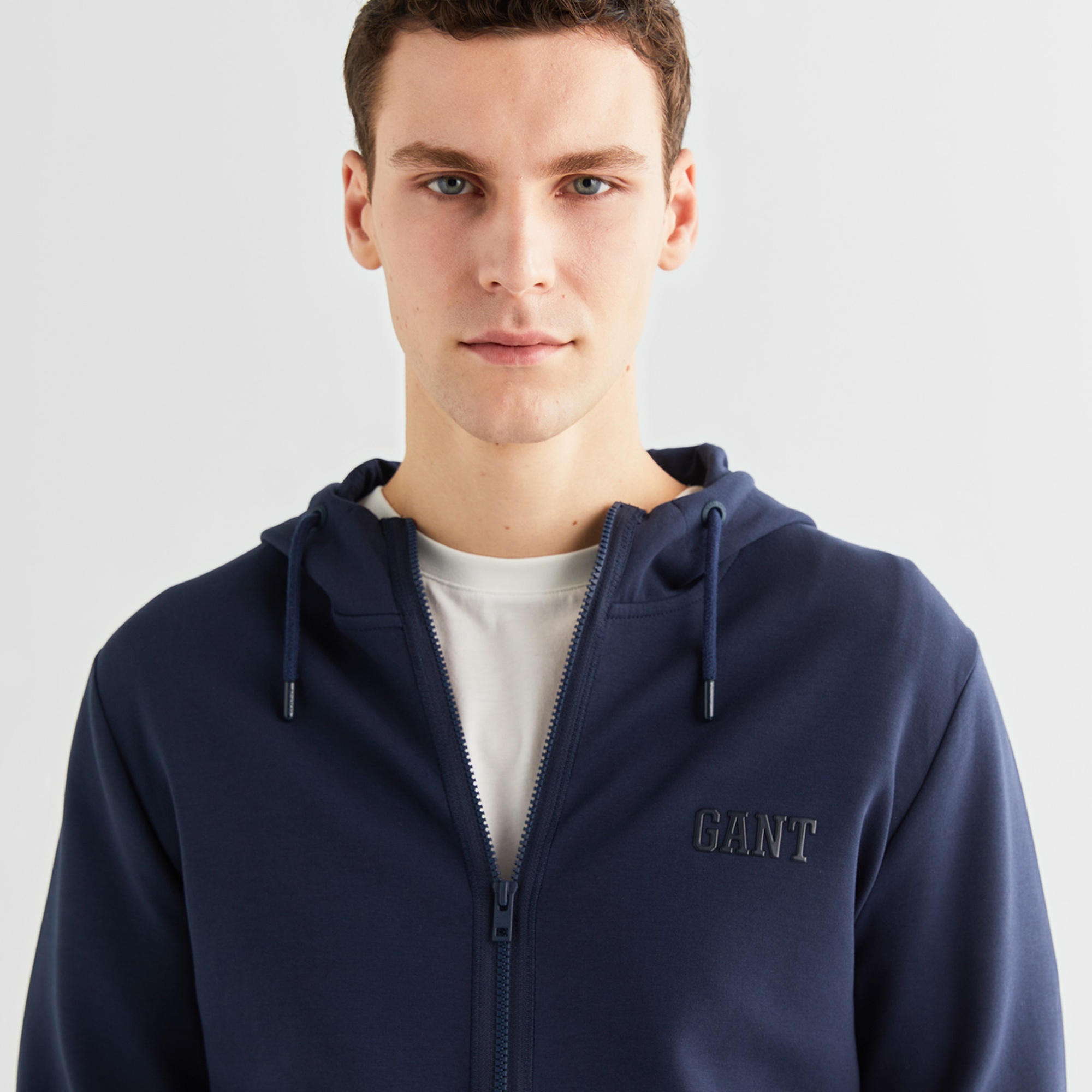 GANT Erkek Lacivert Relaxed Fit Kapüşonlu Logolu Sweatshirt