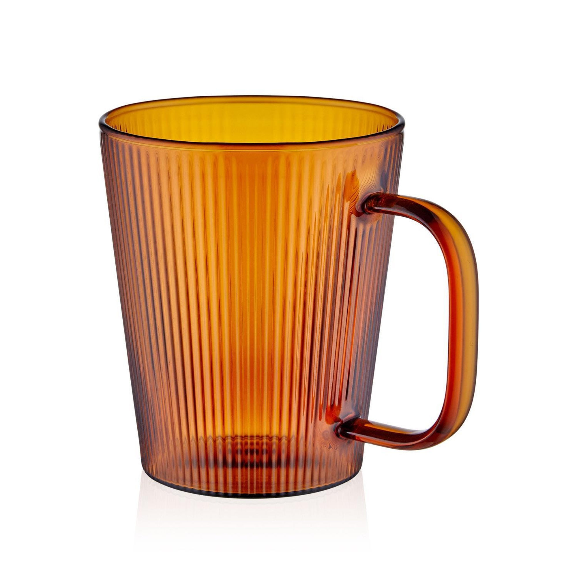 Striped Borosilikat Cam Kupa Amber 400 ml