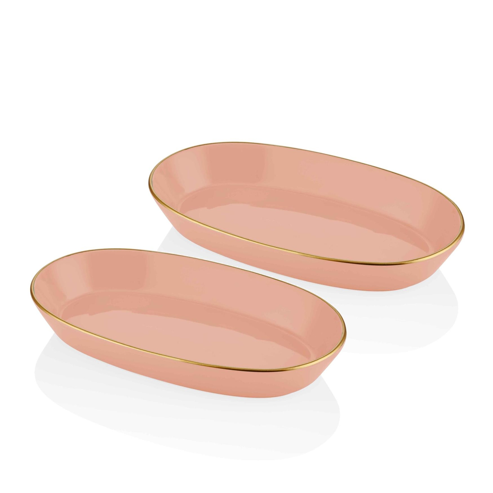 Basic Oval Servis Somon Pembe 2li Set 29cm